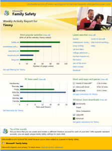 Windows 8 Family Safety Report