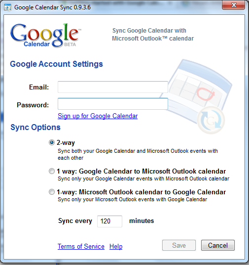 Google Calendar Sync für Outlook 2010