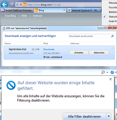 Internet Explorer 9 Download verfügbar