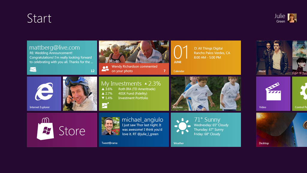 Windows 8 Startscreen